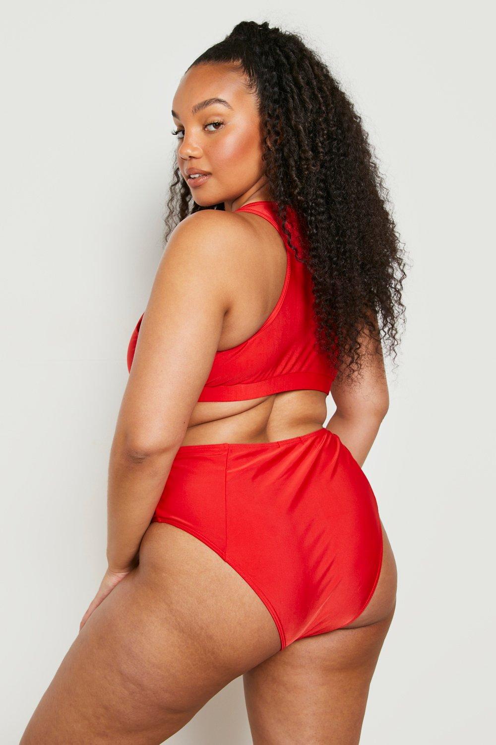 Plus hot sale red swimsuit