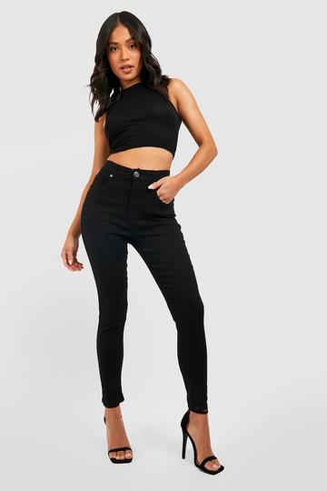 Petite Recycled High Waist Skinny Jean black