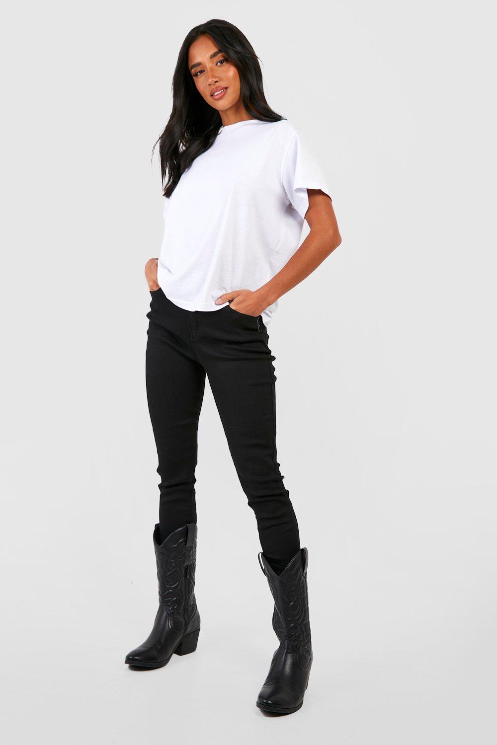 Petite Recycled High Waist Skinny Jeans | boohoo