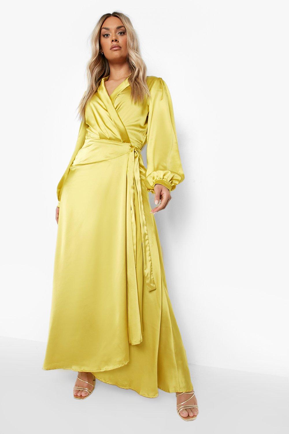 Belted satin 2025 maxi dress