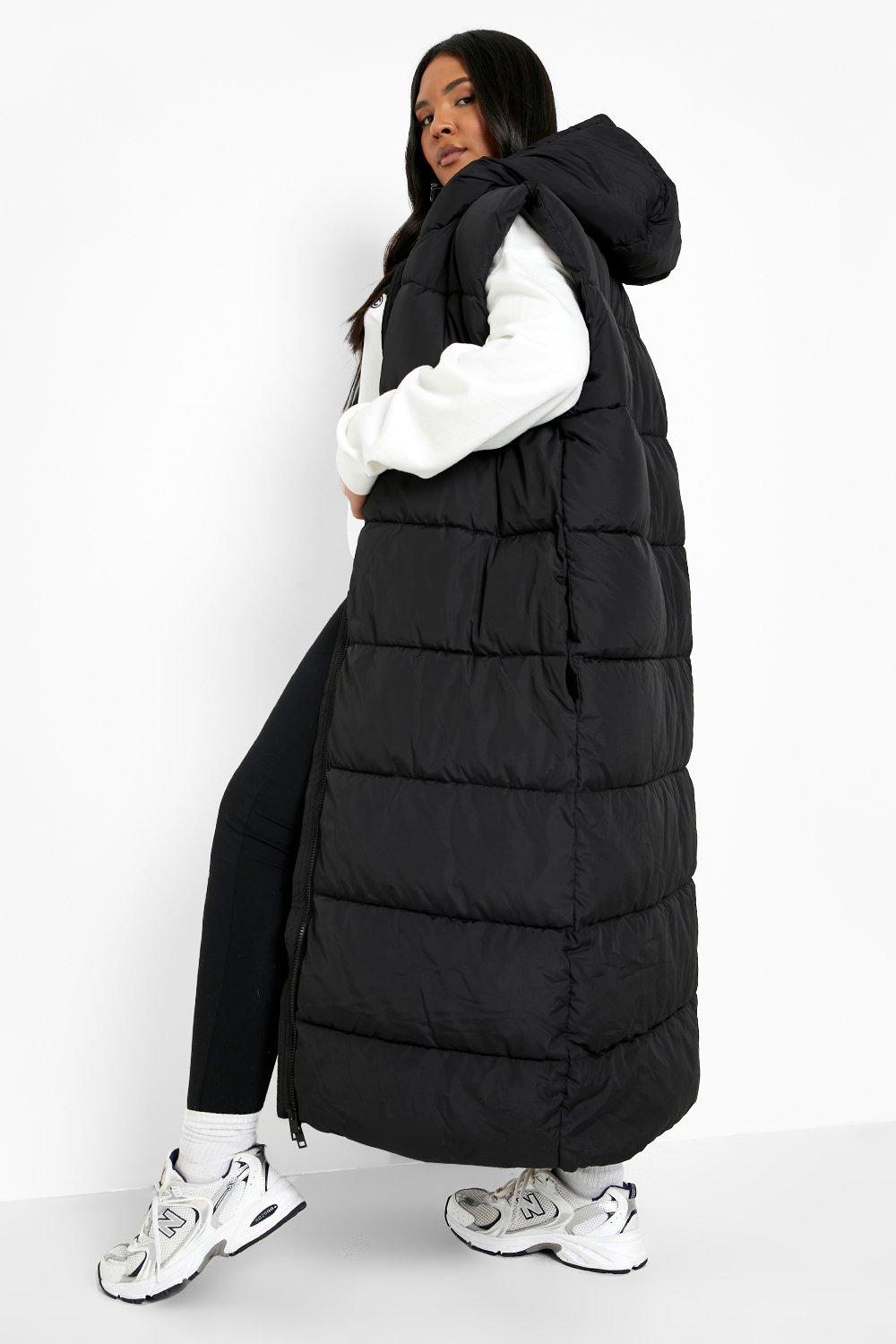 Plus size long puffer vest online