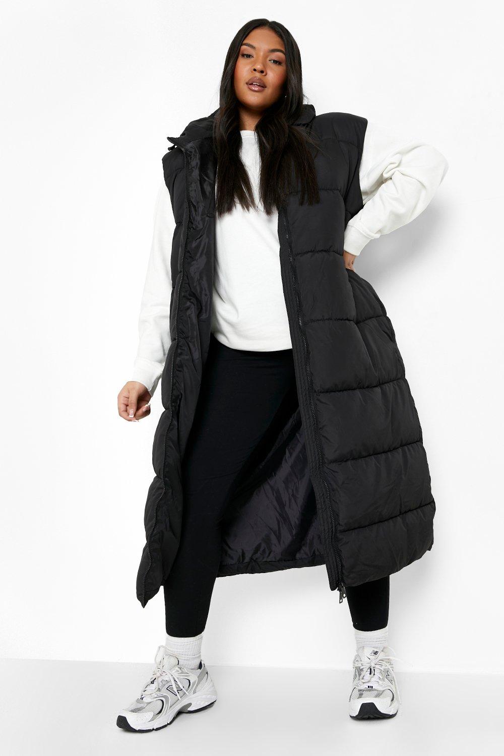 Plus size hooded puffer on sale vest