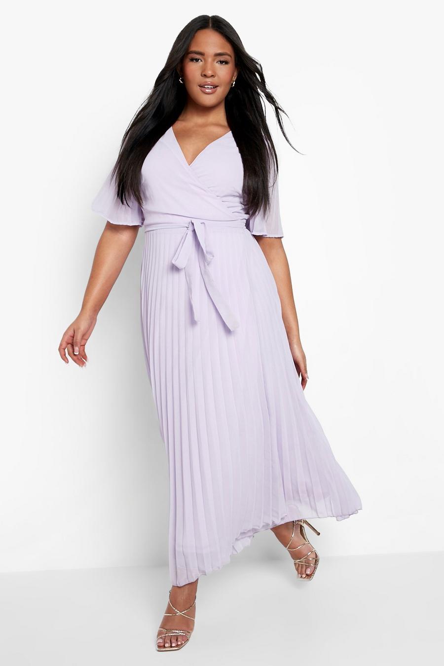 Lilac Plus Chiffon Pleated Midaxi Dress image number 1