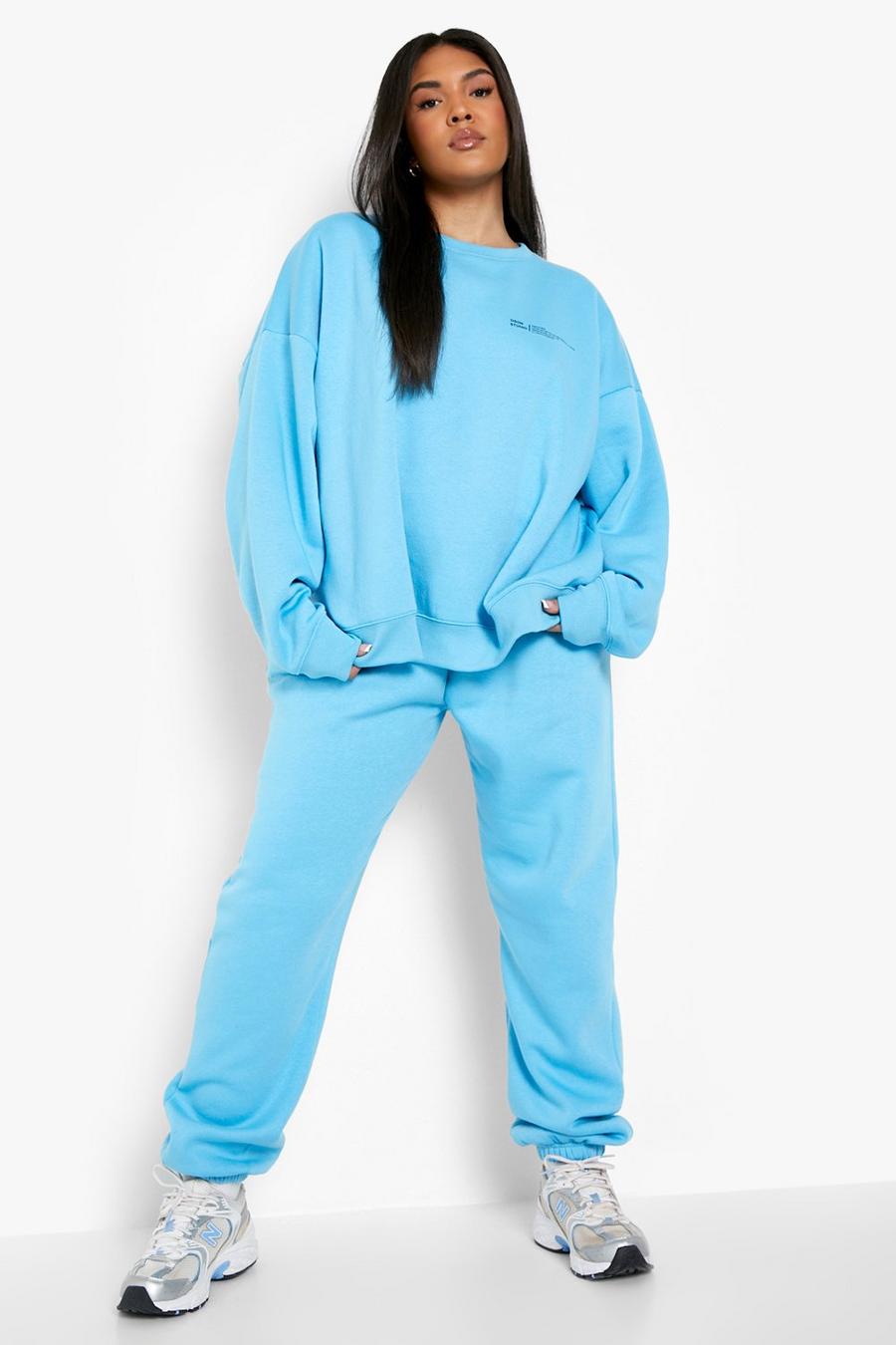 Blue Plus Official Text Sweater Tracksuit image number 1