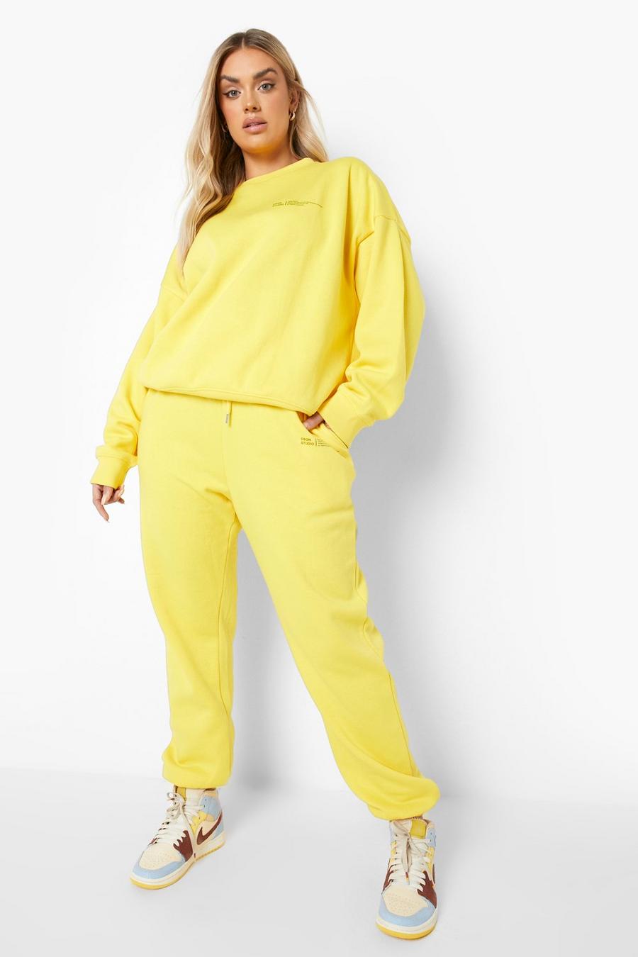 Yellow Plus Official Text Sweater Tracksuit image number 1