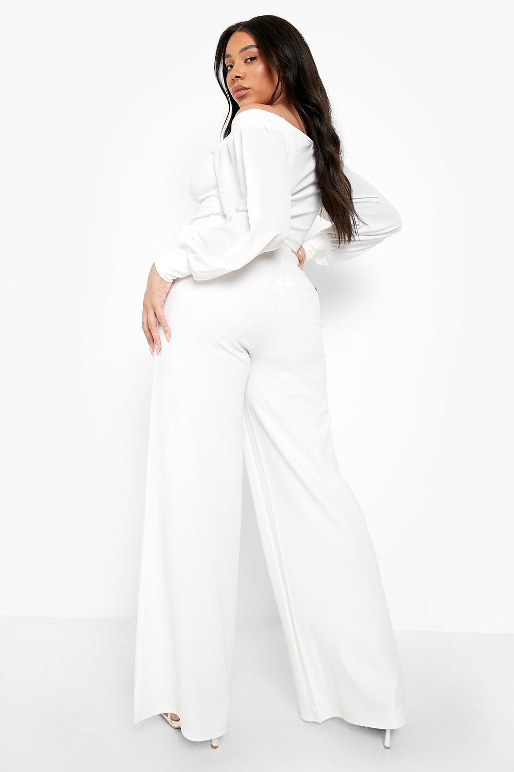 Plus size ivory outlet pantsuit