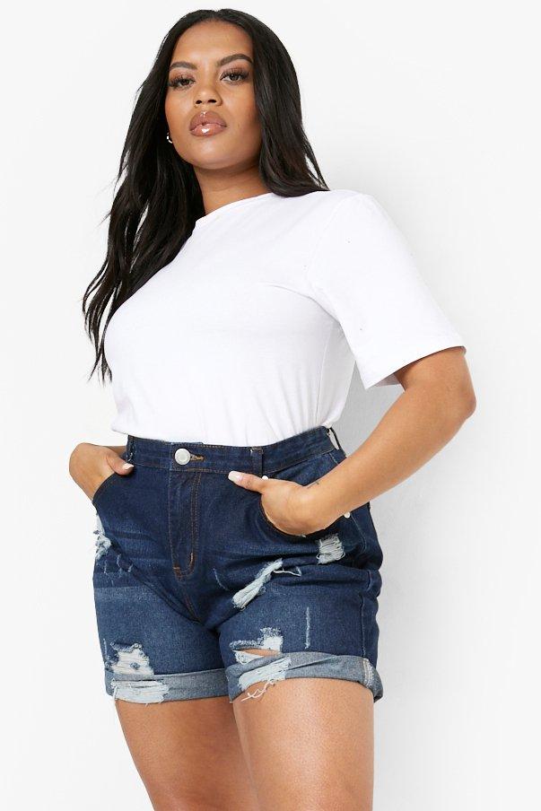 Women's plus store jeans short