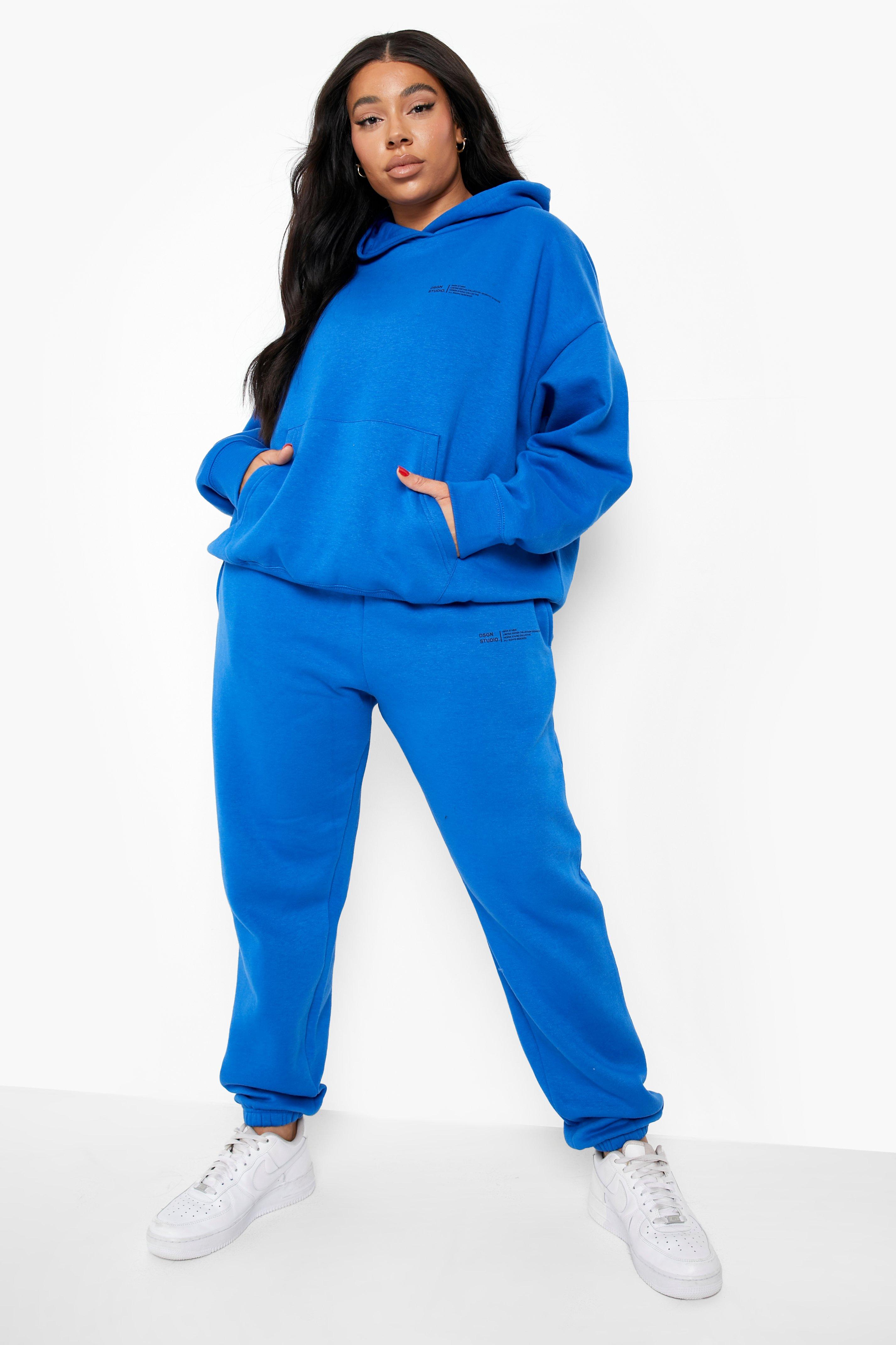 Plus Official Text Hooded Tracksuit boohoo UK