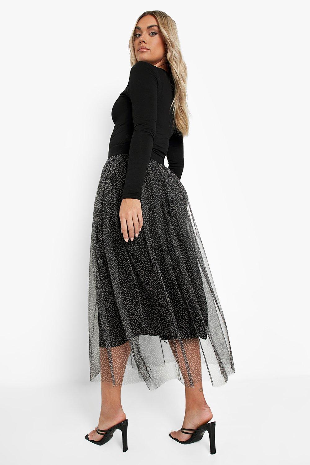 Black tulle outlet skirt boohoo