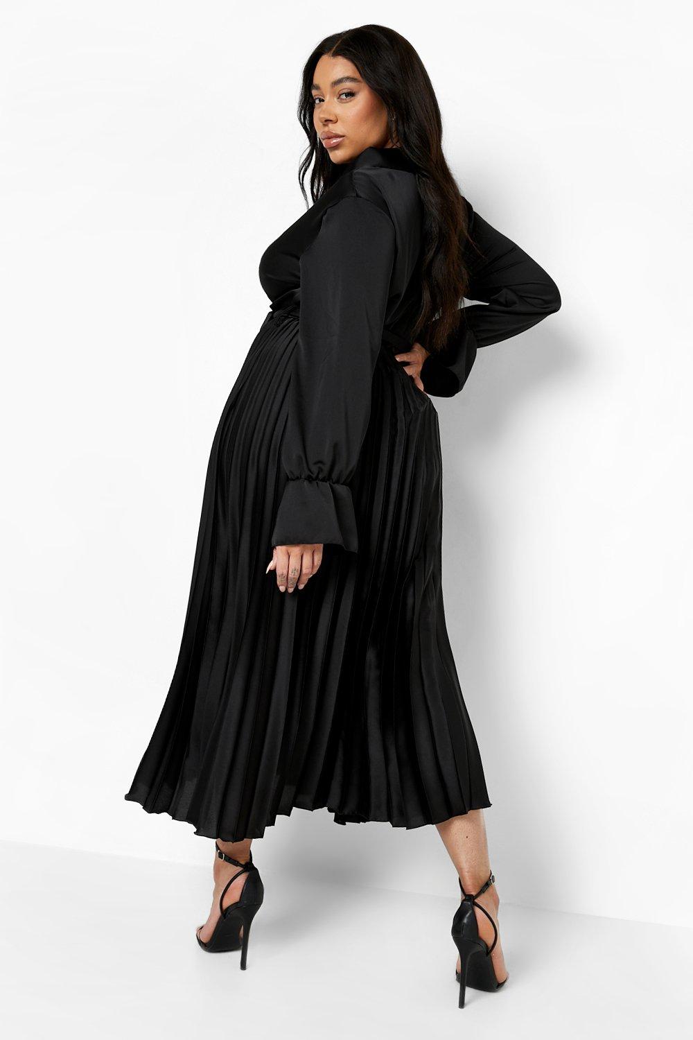 Satin wrap shop dress boohoo