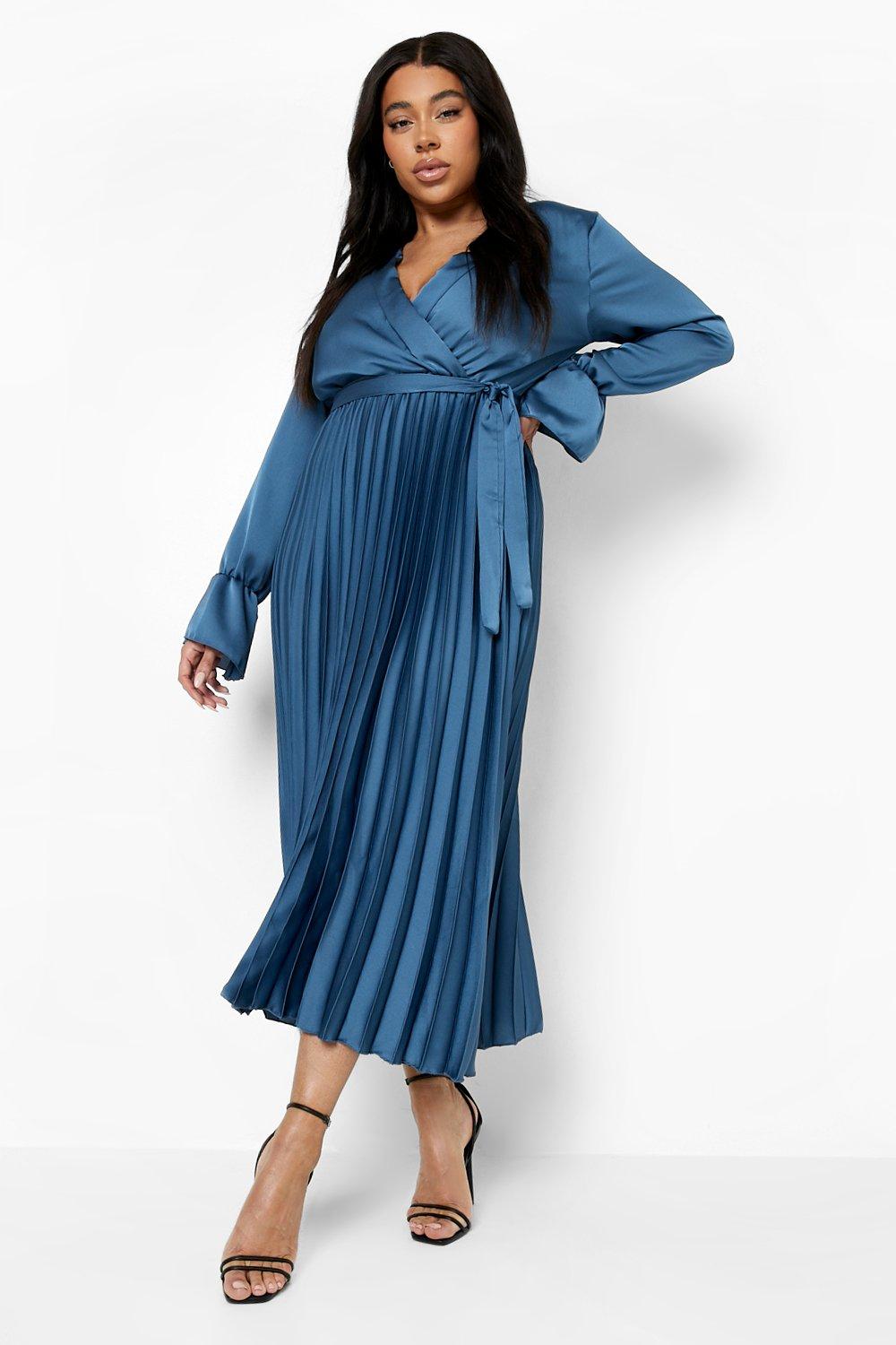 flare sleeve wrap dress