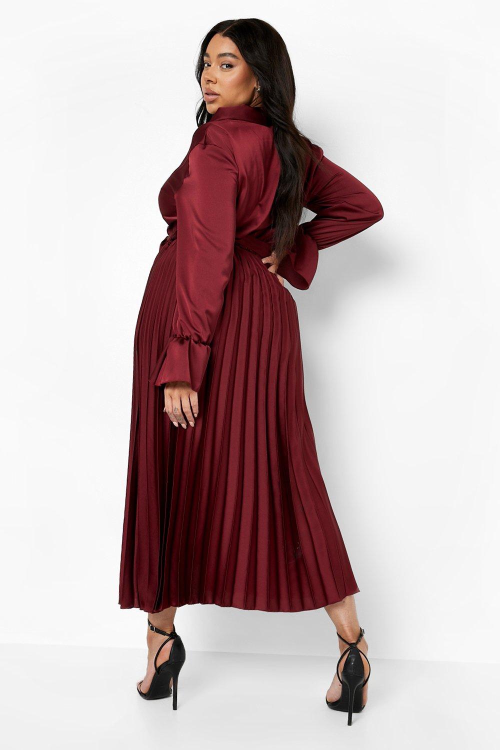 Red wrap dress boohoo sales