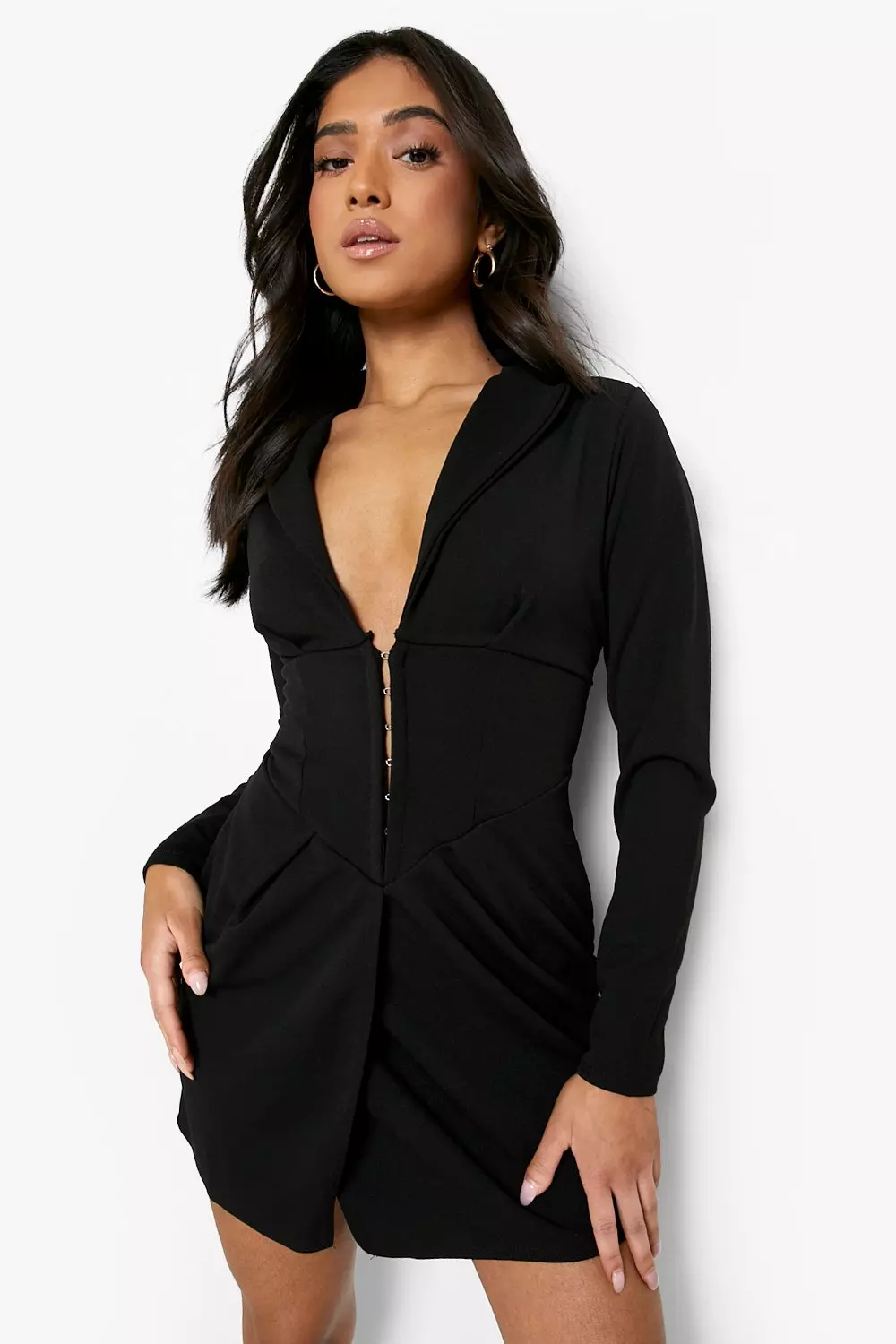 Petite Hook Eye Corset Blazer Dress