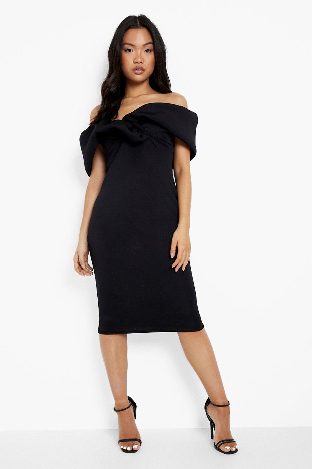 Boohoo bardot outlet midi dress