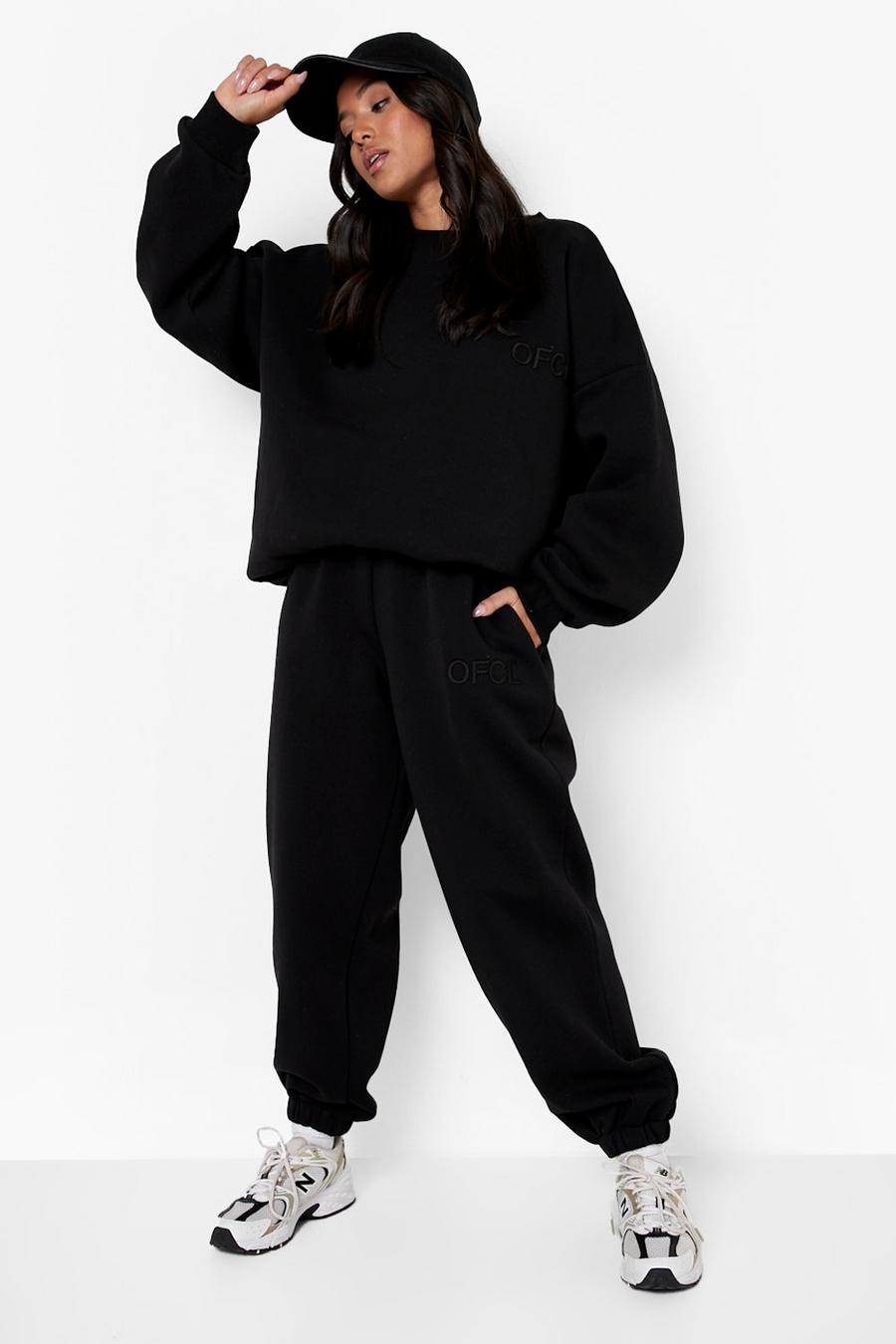 Black Petite Ofcl Embroidered Track Pants image number 1