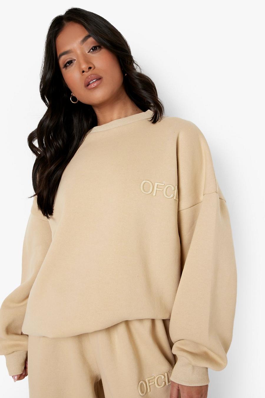 Sand beis Petite Ofcl Embroidered Sweat image number 1