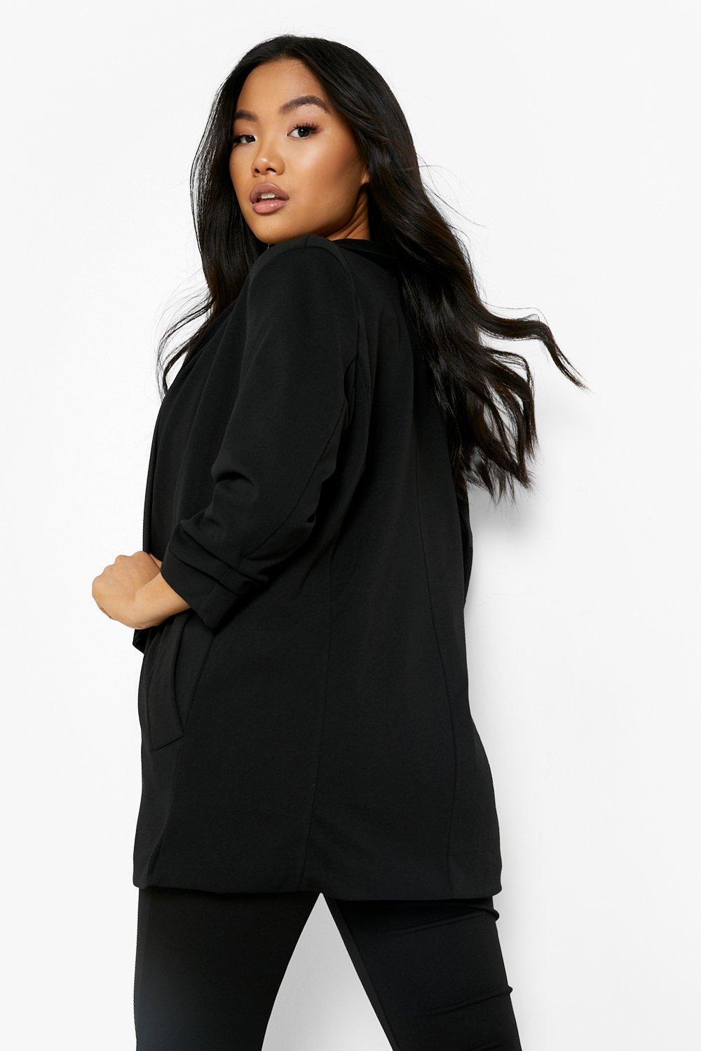 PETITE - 3/4 SLEEVED BLAZER, Black