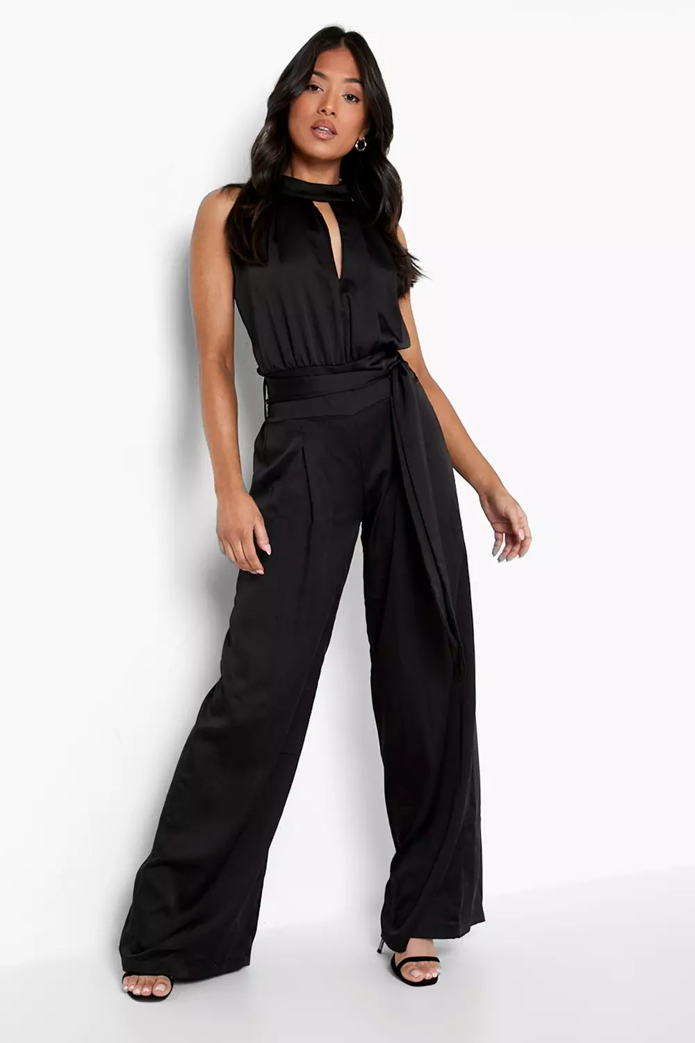 Petite satin sale jumpsuit