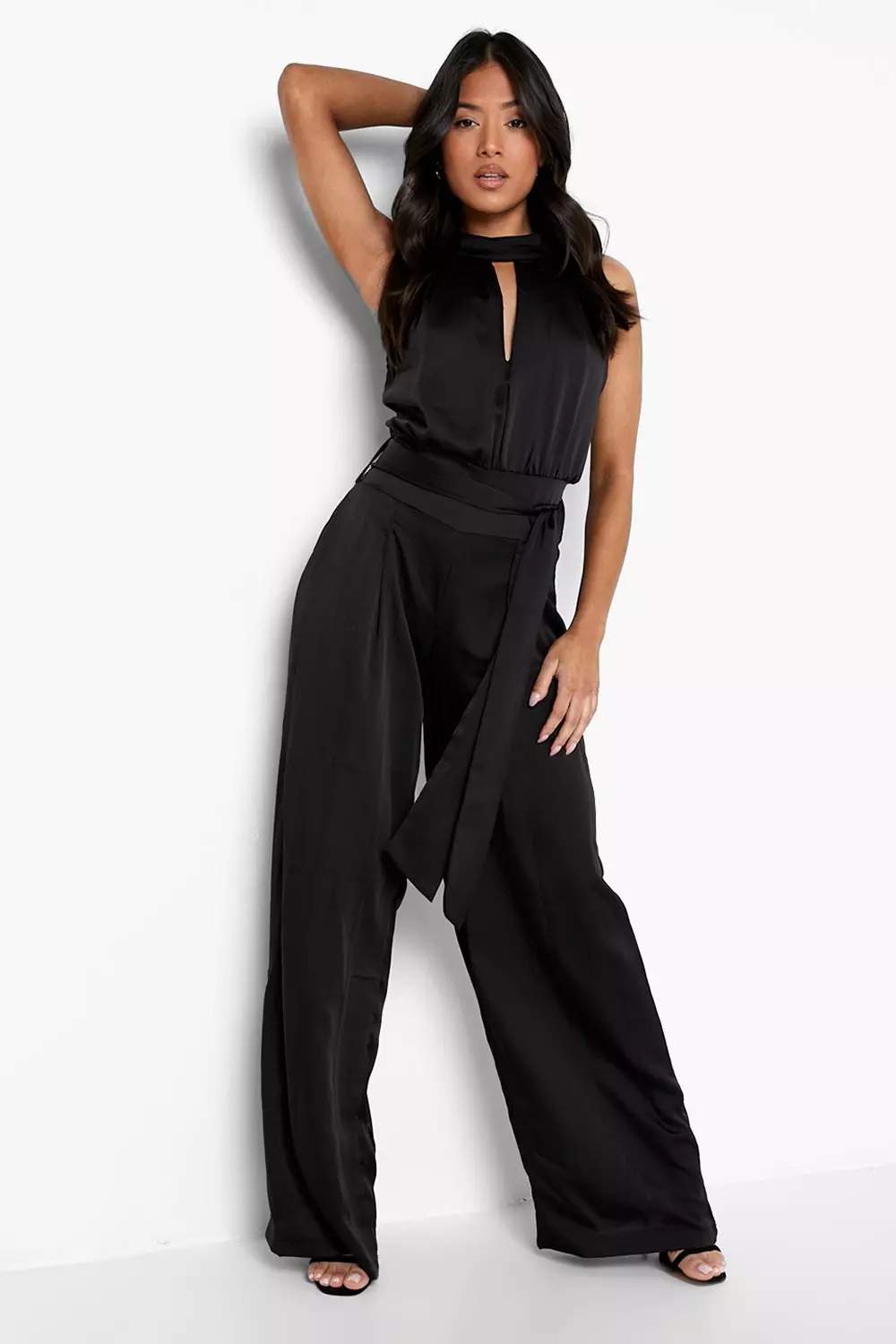 Petite satin sale jumpsuit