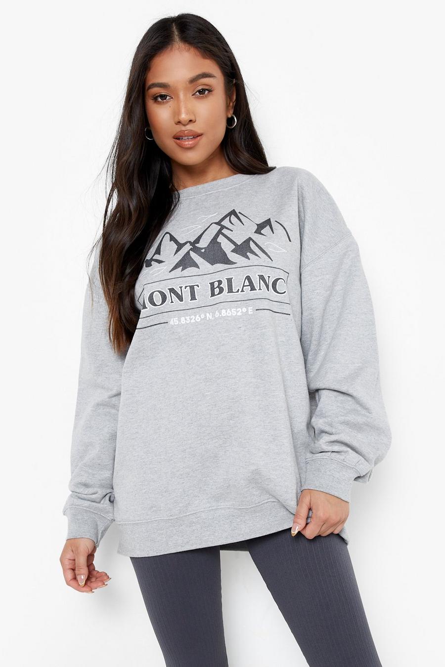 Grey marl Petite - Mont Blanc Sweatshirt med tryck image number 1