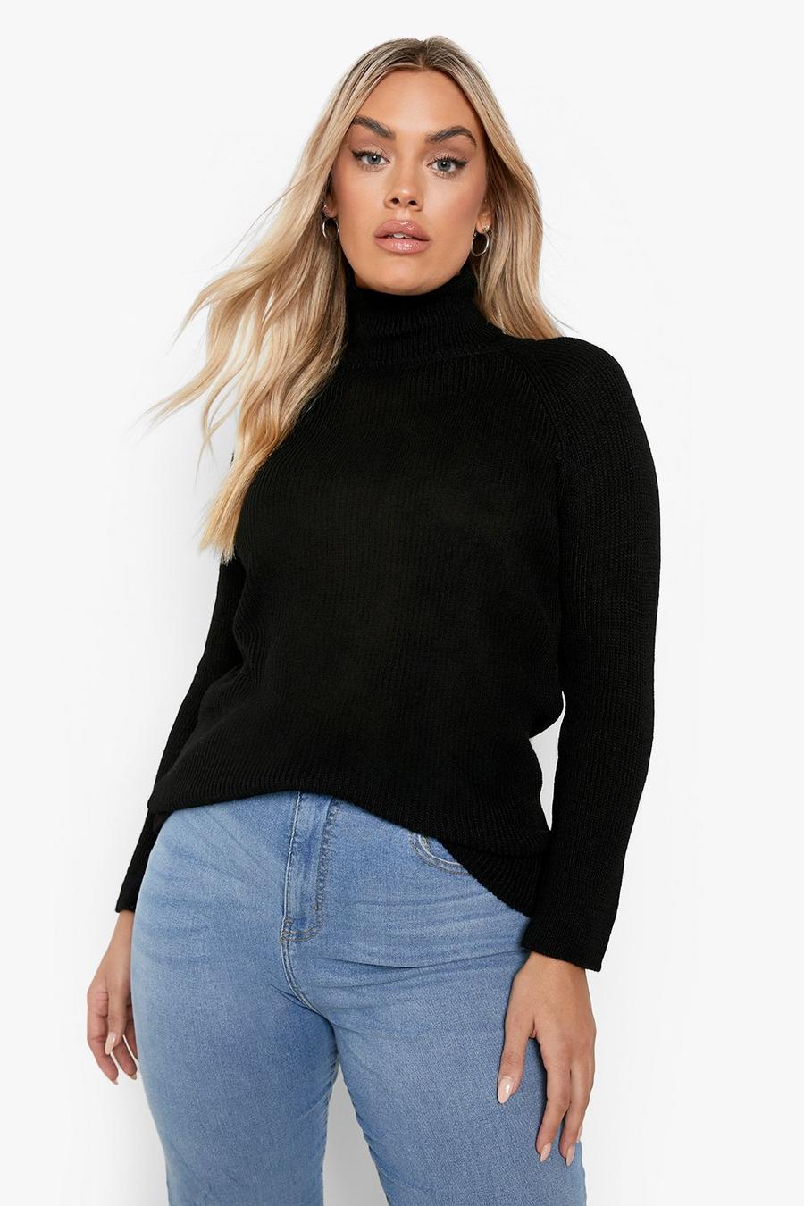 Black Plus Knitted Roll Neck image number 1