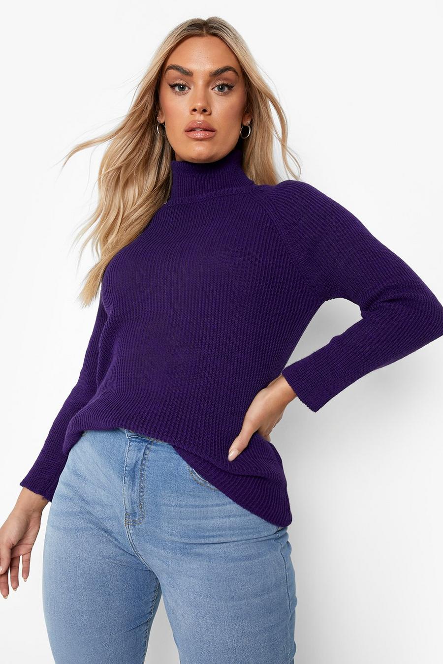 Purple Plus Knitted Roll Neck image number 1
