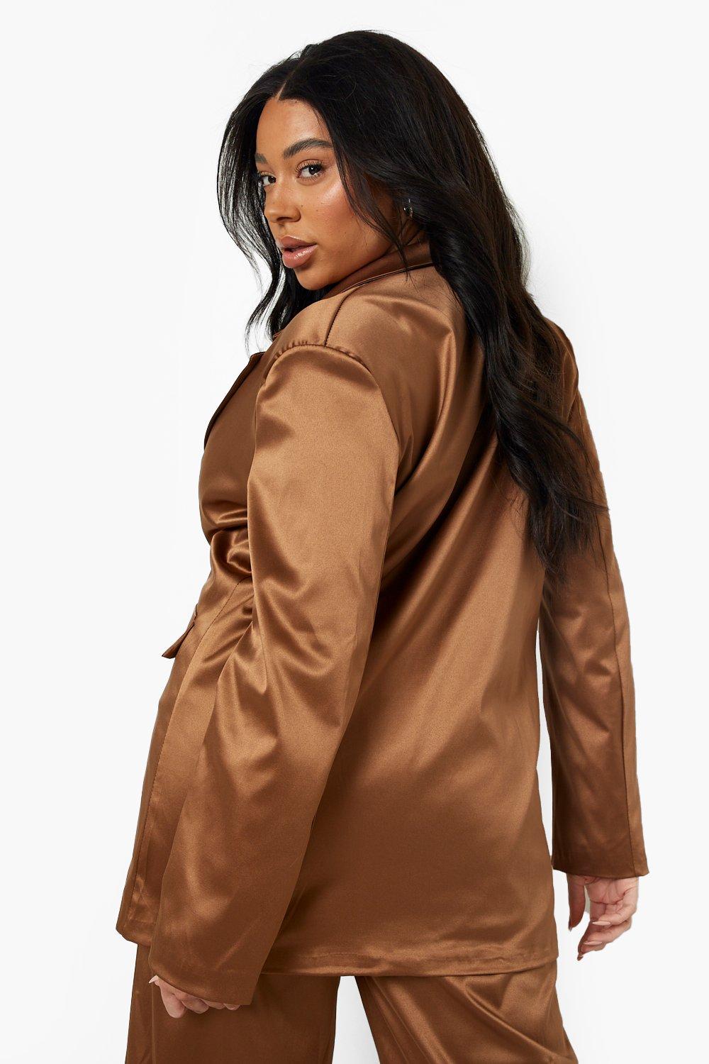 Plus size hot sale satin blazer