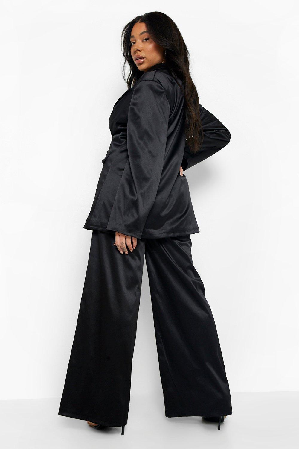 Plus size silk sales pants