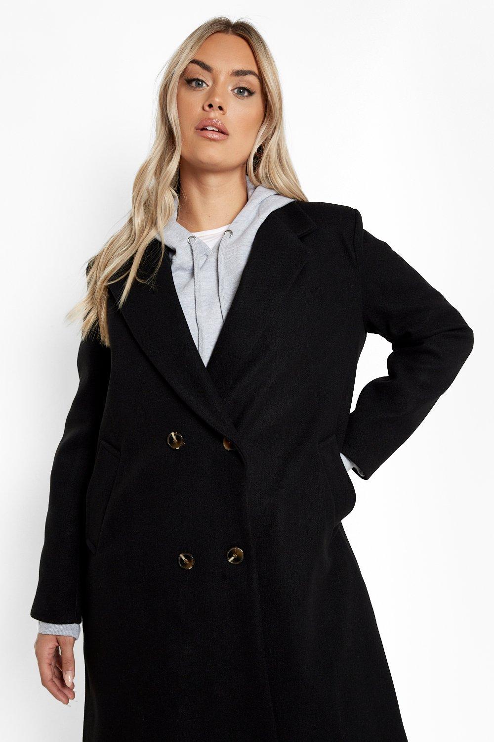 Boohoo double breasted clearance coat