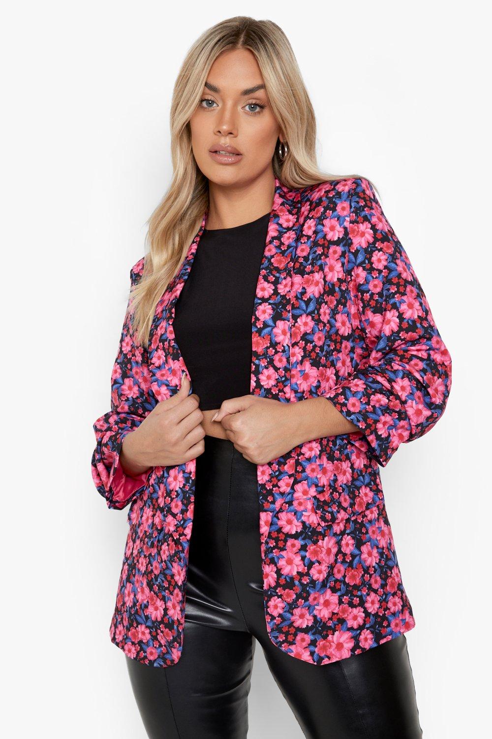 Plus size floral blazer hotsell