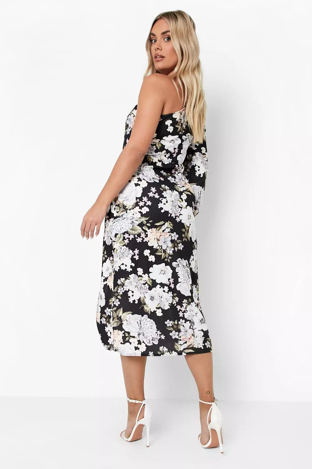 One shoulder 2025 split midi dress