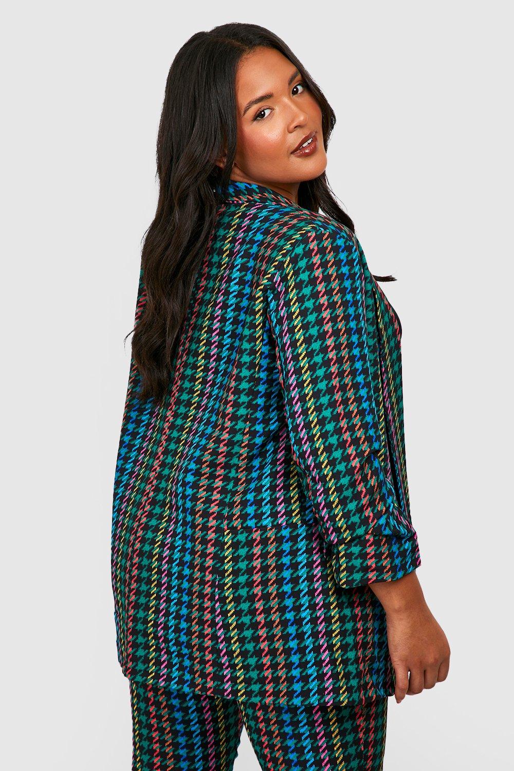 Tune Into Love Houndstooth Blazer Curves