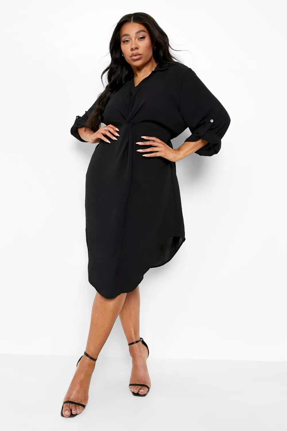 Plus size shop utility shirt dress