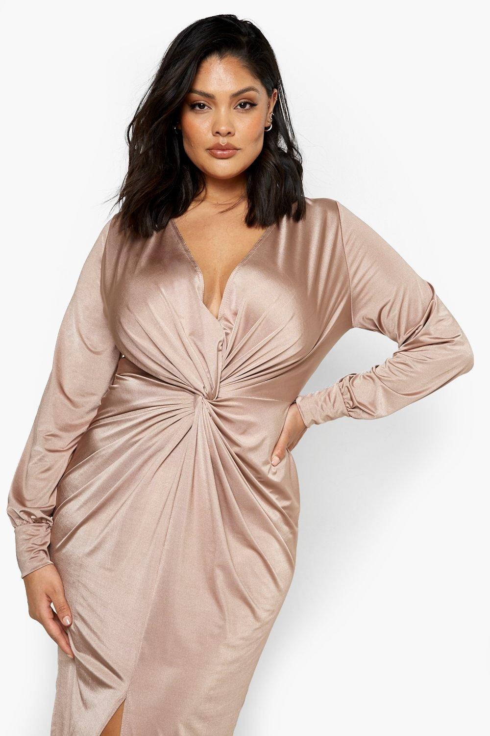 Slinky Twist Front Maxi Dress | Boohoo ...