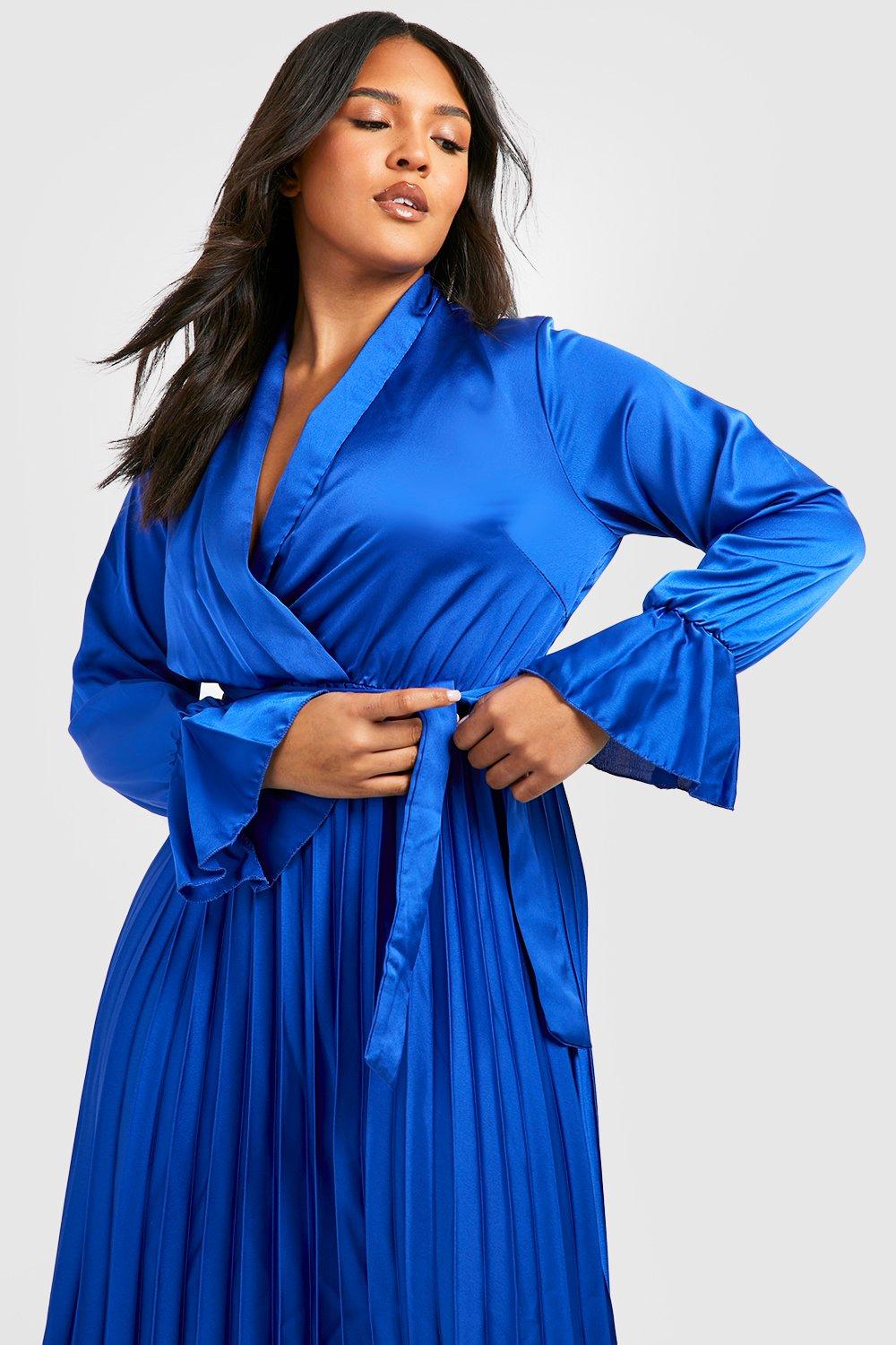 Royal Blue Robe Wrap Coat - Women - Ready-to-Wear