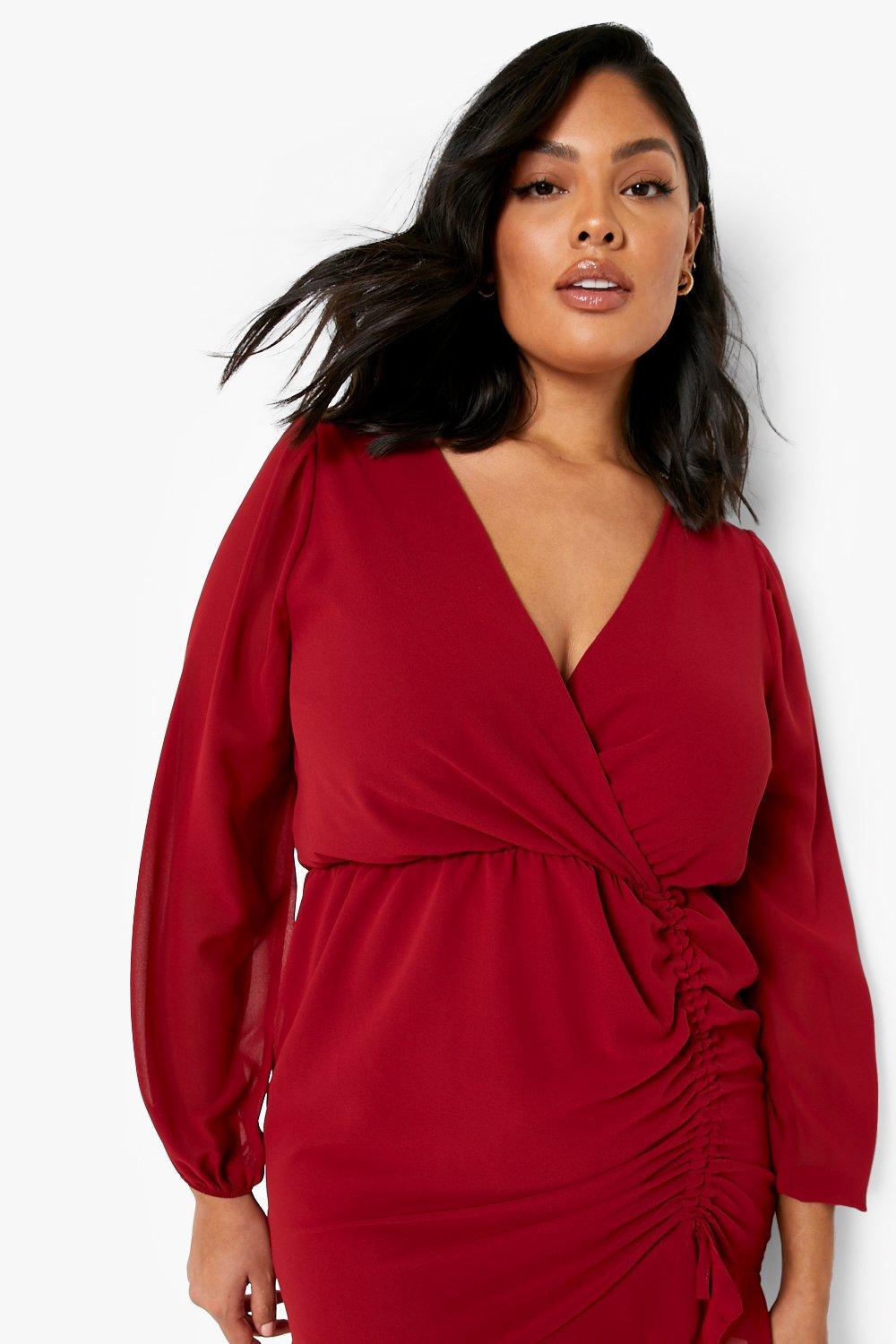 Boohoo wine outlet dress