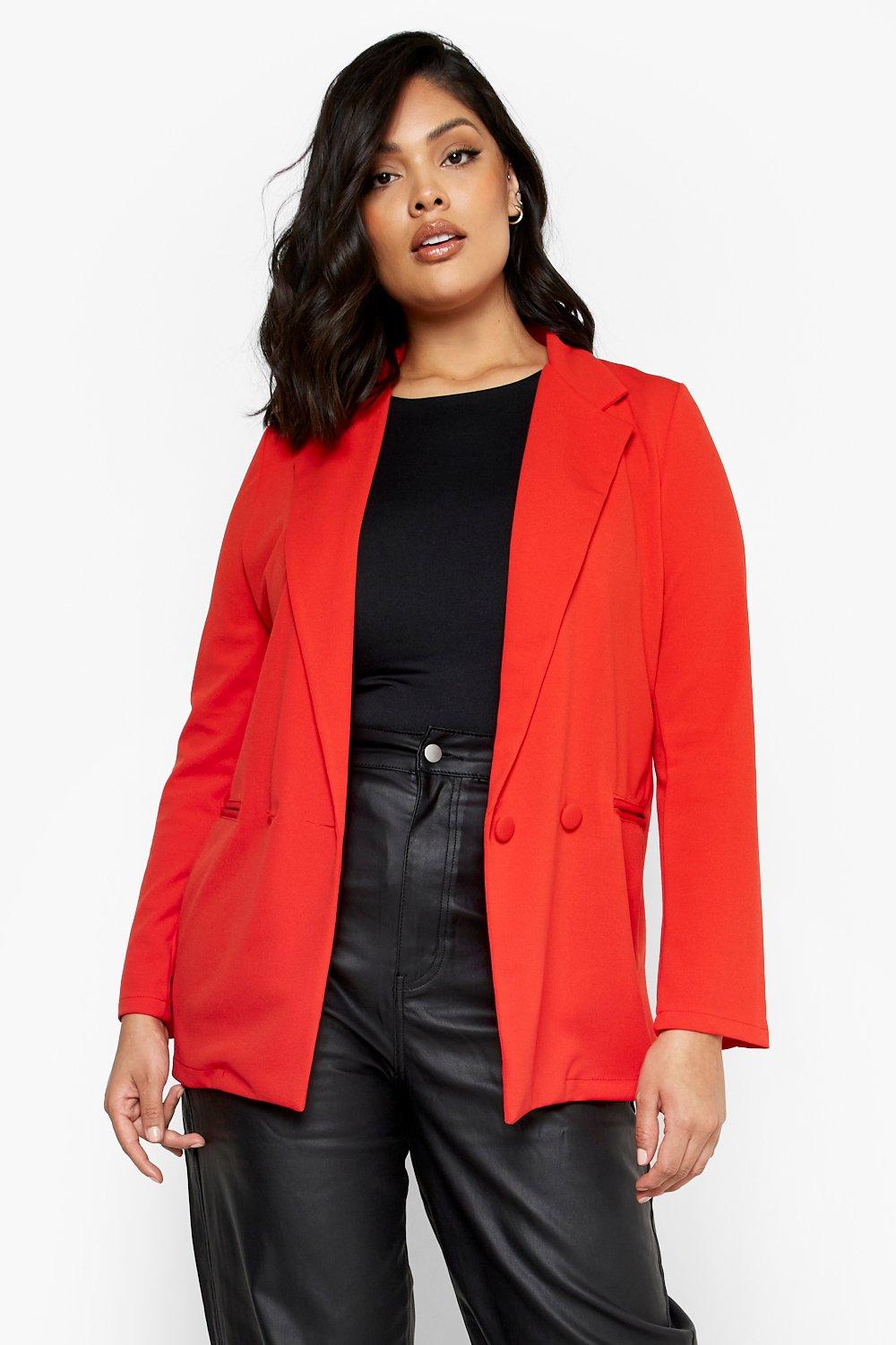 double breasted plus size blazer