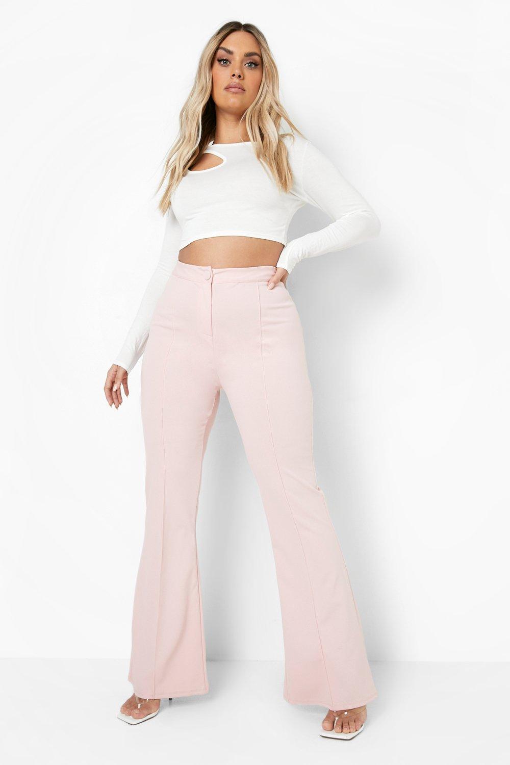 Plus Seam Detail Fit And Flare Pants