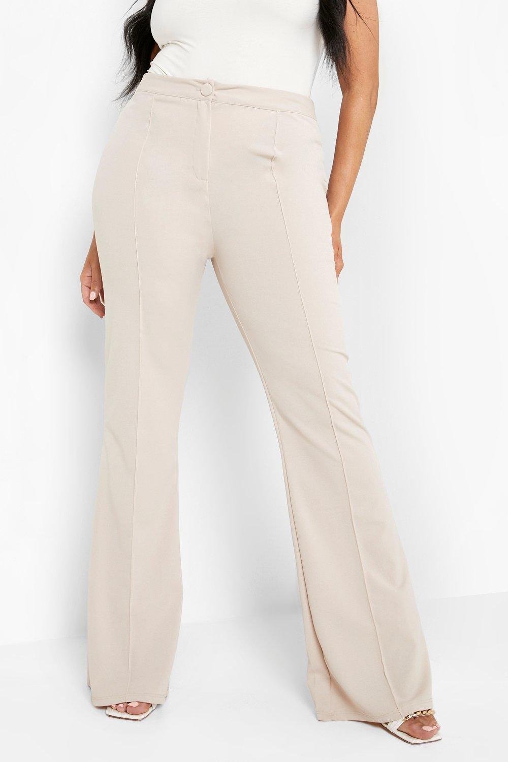 Plus Seam Detail Fit And Flare Pants