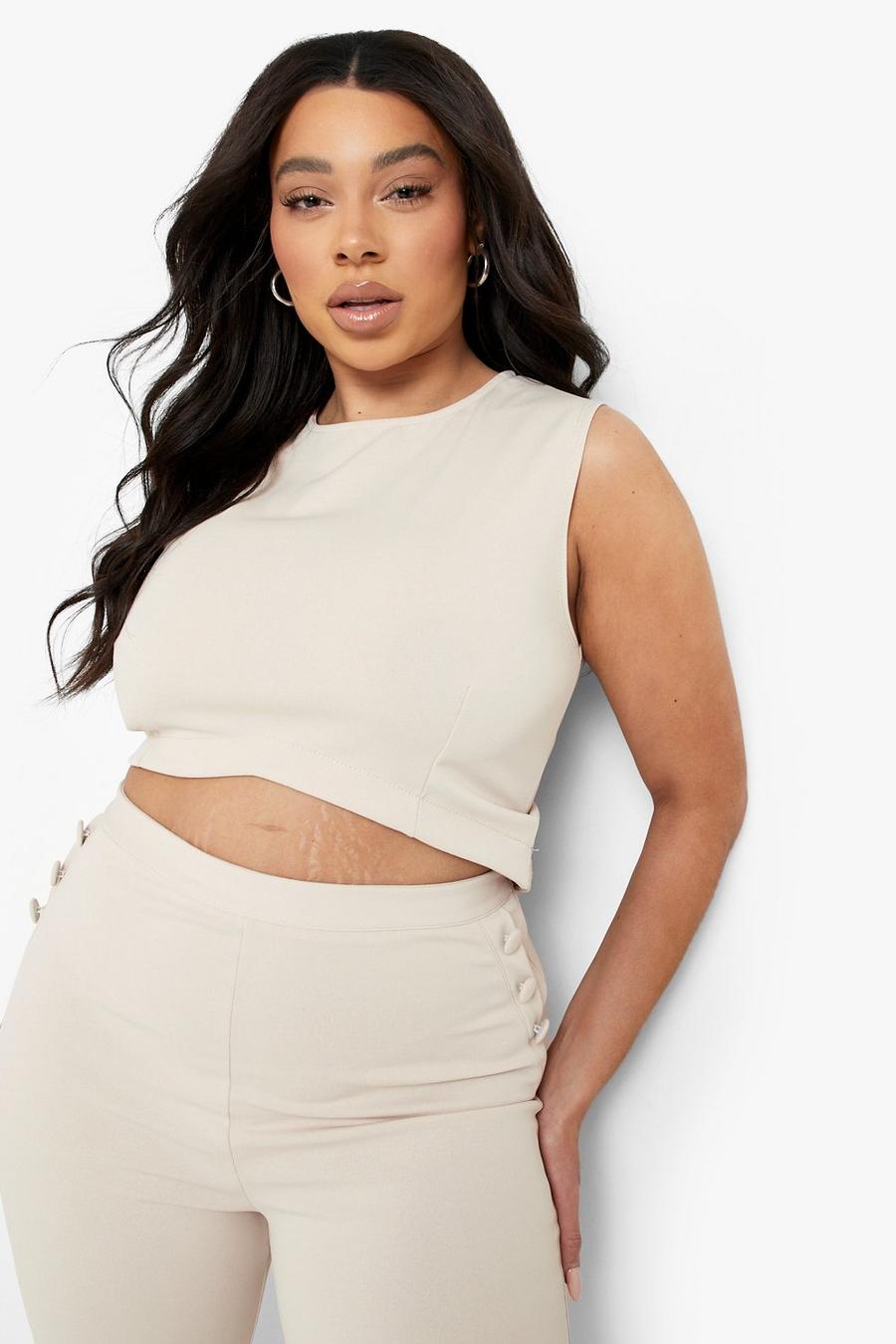 Stone Plus Curved Under Bust Crop Top image number 1