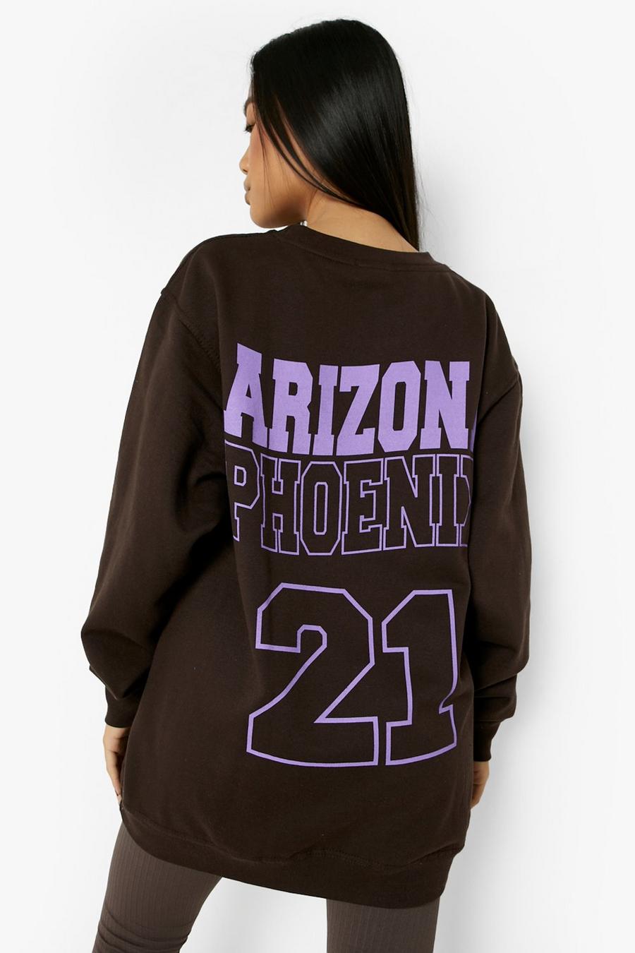 Petite Sweatshirt mit Arizona-Print, Chocolate marron image number 1