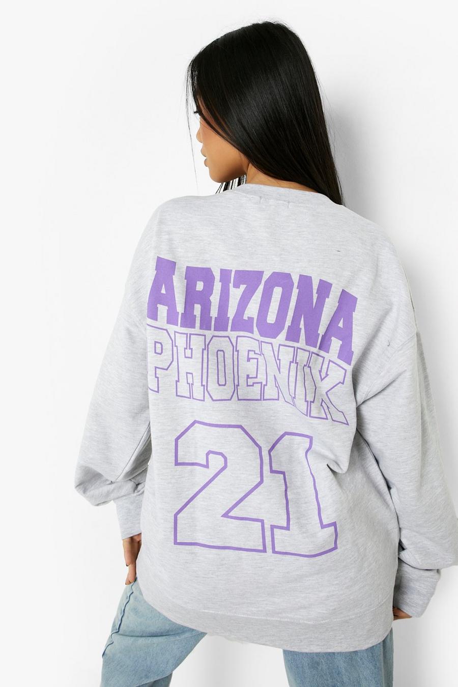 Grey marl Petite Arizona Back Print Sweatshirt