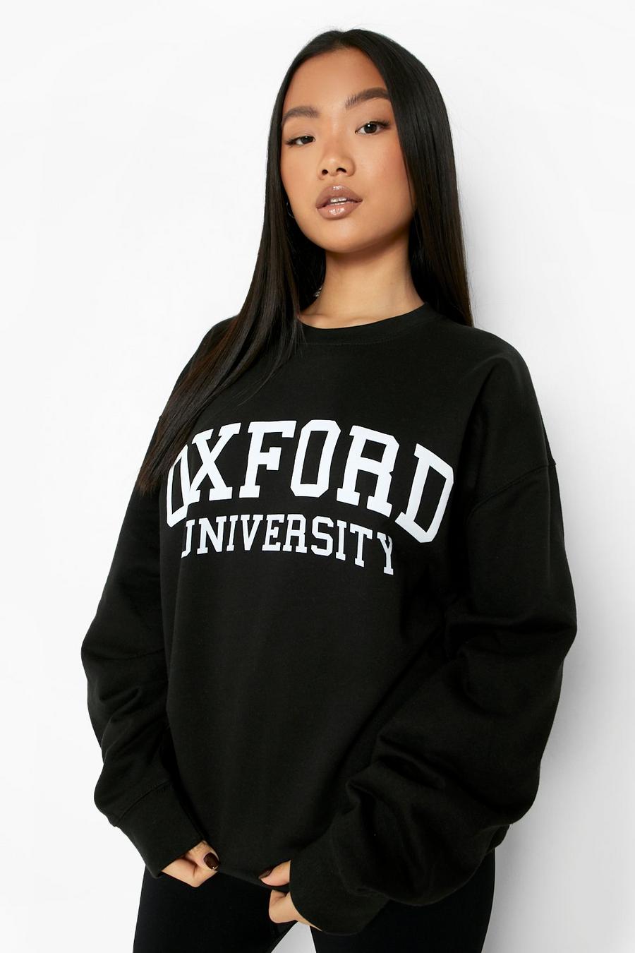 Black Petite - Oxford Sweatshirt med slogan image number 1