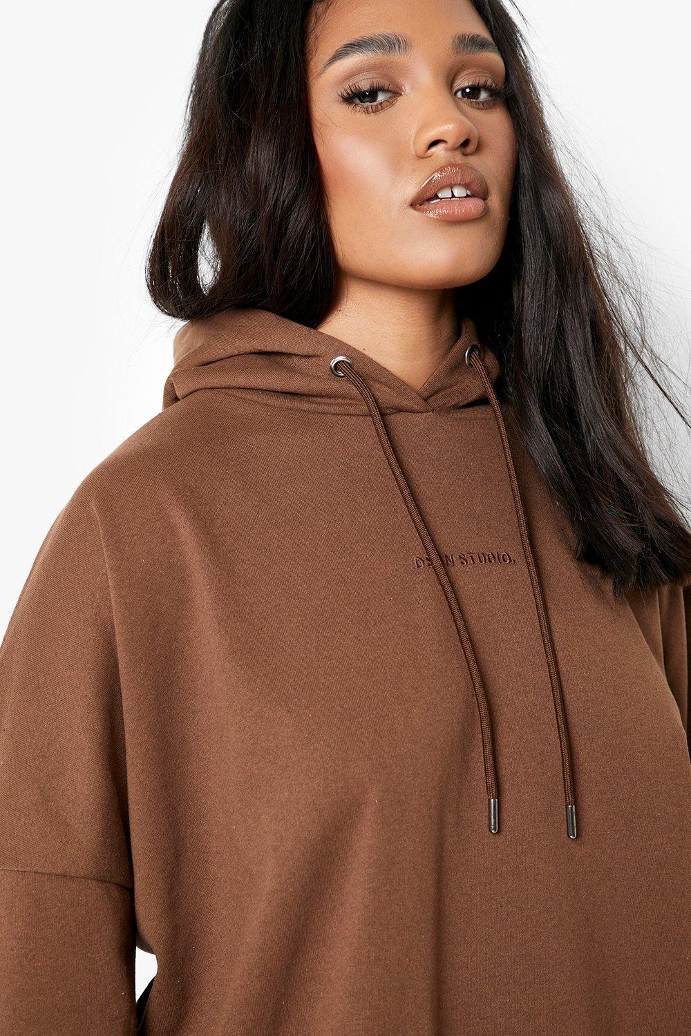 Brown hoodie women best sale