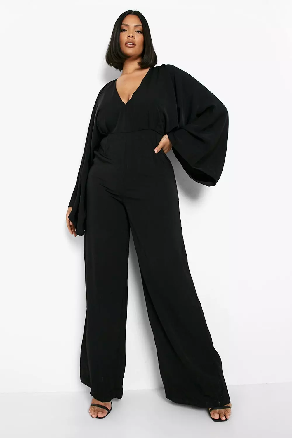 Plus size store plunge jumpsuit