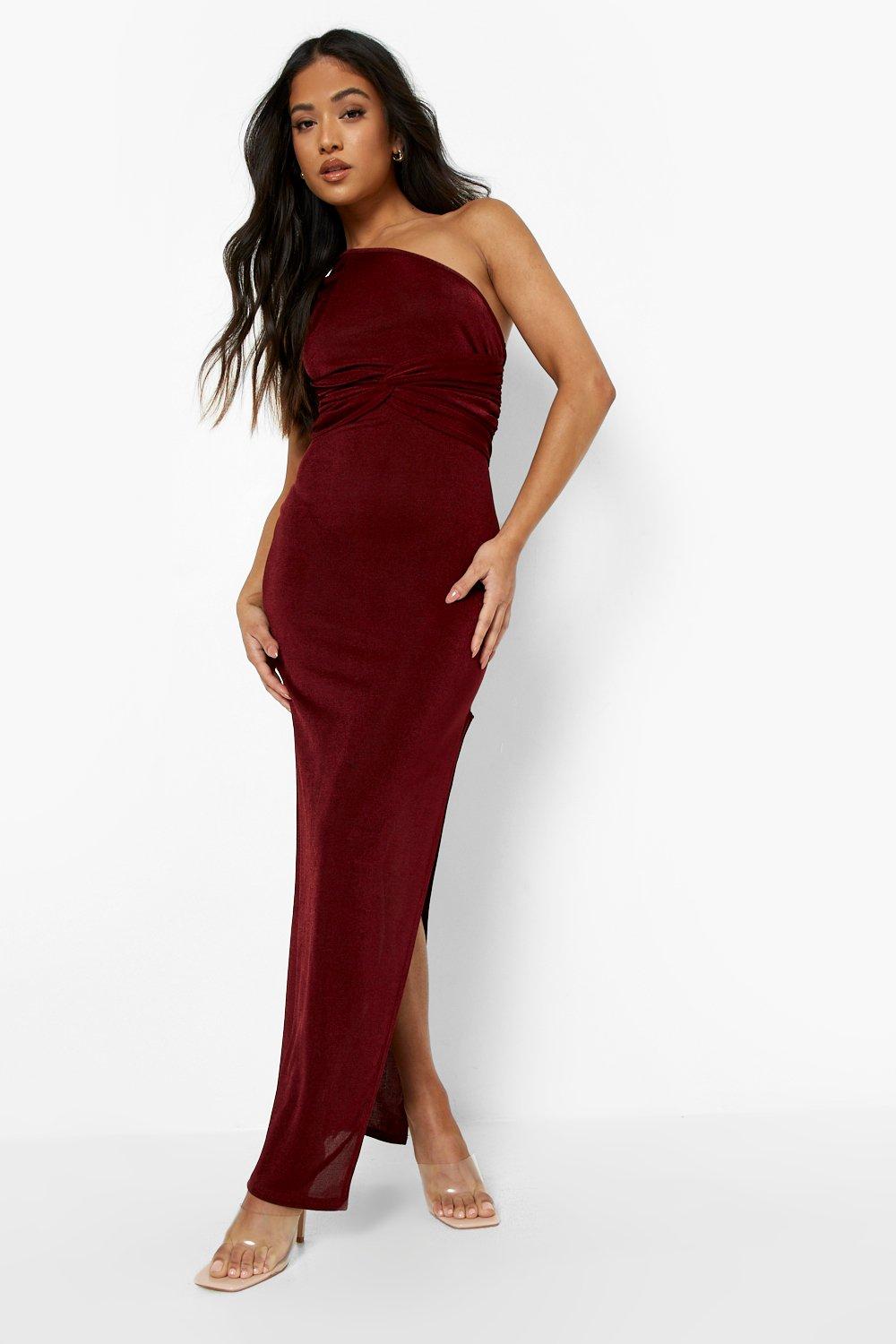 Boohoo wine clearance dress