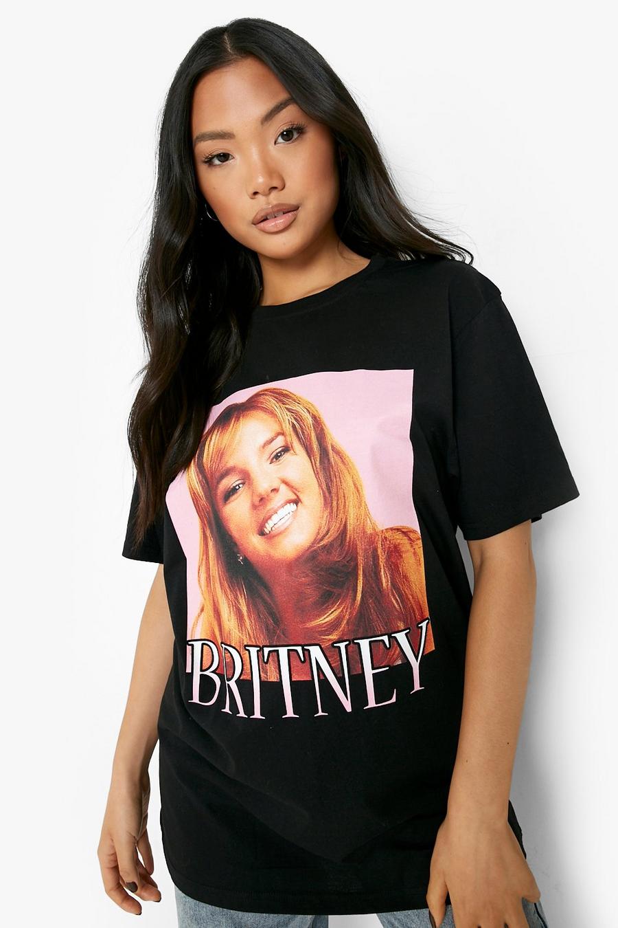 Petite T-Shirt mit lizenziertem Britney-Print, Black schwarz