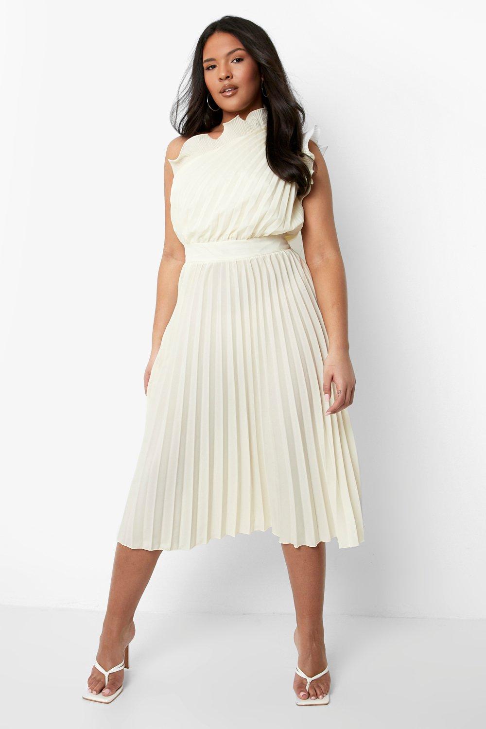 Plus size pleated outlet dress