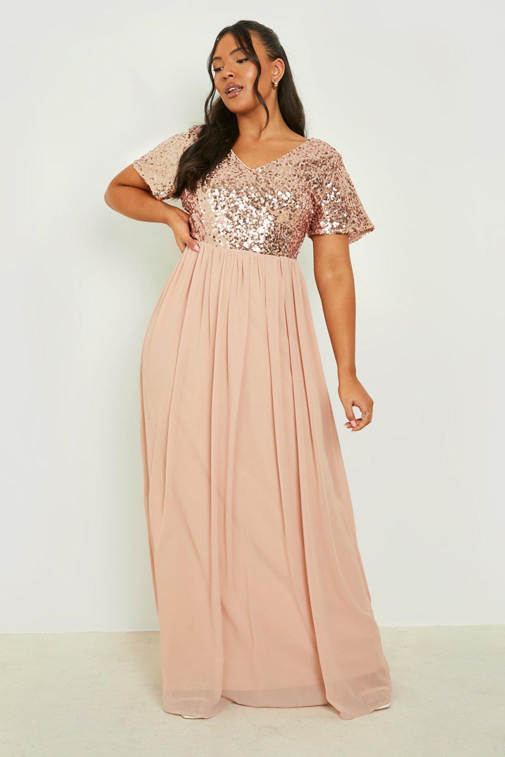 Boohoo plus store sequin maxi dress