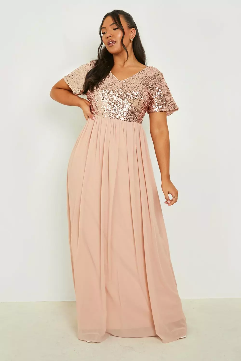 Rose gold dresses for clearance plus size